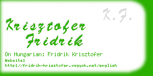 krisztofer fridrik business card
